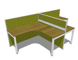 HPLW-C2T  L-Shape Workstation Cluster of 2
