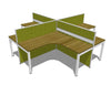 HPLW-C4 L-Shape Workstation Cluster of 4